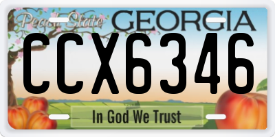GA license plate CCX6346