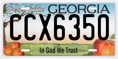 GA license plate CCX6350