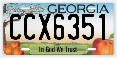 GA license plate CCX6351