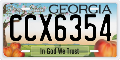 GA license plate CCX6354