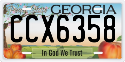 GA license plate CCX6358