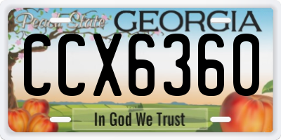 GA license plate CCX6360