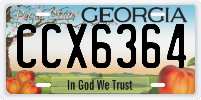 GA license plate CCX6364