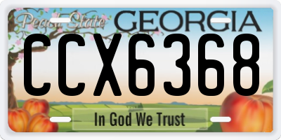 GA license plate CCX6368