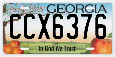 GA license plate CCX6376