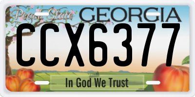 GA license plate CCX6377