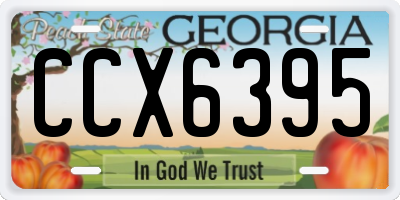 GA license plate CCX6395