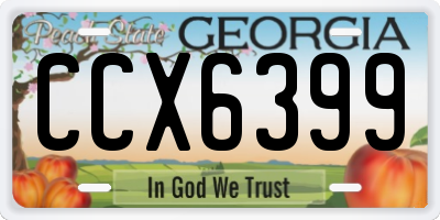 GA license plate CCX6399