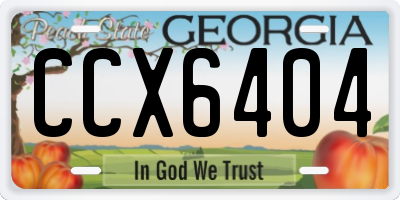 GA license plate CCX6404