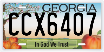 GA license plate CCX6407