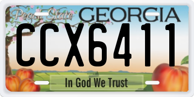 GA license plate CCX6411