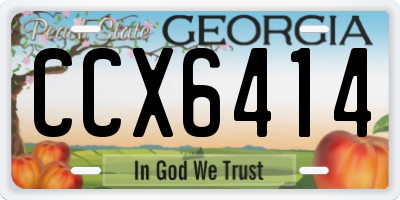 GA license plate CCX6414