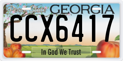 GA license plate CCX6417