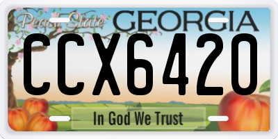GA license plate CCX6420