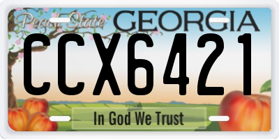 GA license plate CCX6421