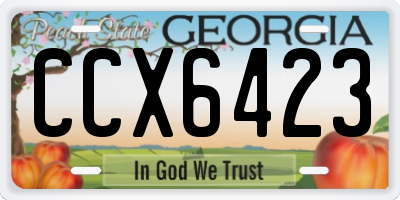 GA license plate CCX6423