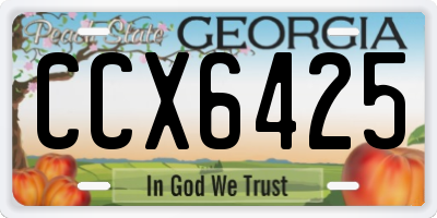 GA license plate CCX6425