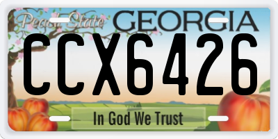 GA license plate CCX6426