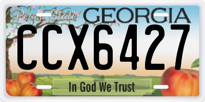 GA license plate CCX6427