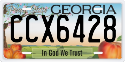 GA license plate CCX6428