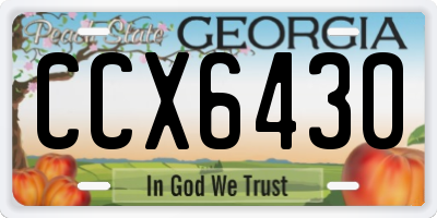 GA license plate CCX6430