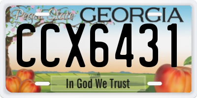 GA license plate CCX6431