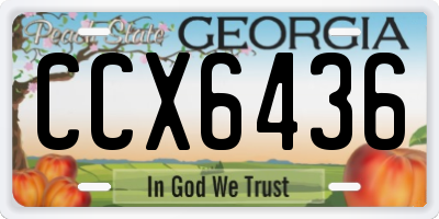 GA license plate CCX6436