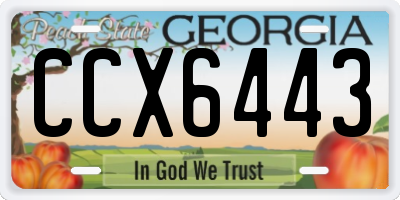 GA license plate CCX6443
