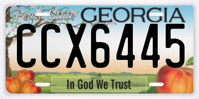 GA license plate CCX6445