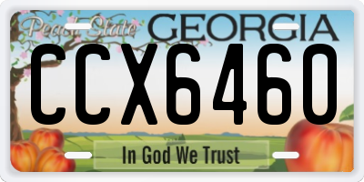 GA license plate CCX6460