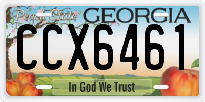 GA license plate CCX6461