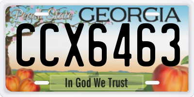 GA license plate CCX6463