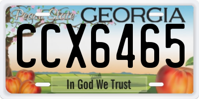 GA license plate CCX6465