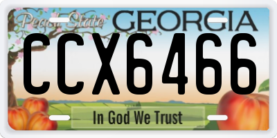 GA license plate CCX6466