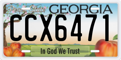 GA license plate CCX6471