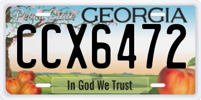 GA license plate CCX6472