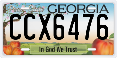 GA license plate CCX6476