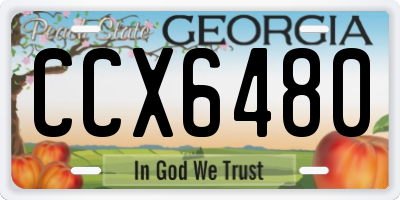 GA license plate CCX6480