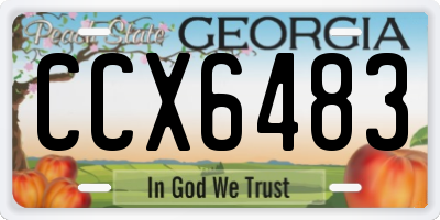 GA license plate CCX6483