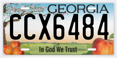 GA license plate CCX6484