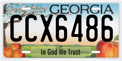 GA license plate CCX6486