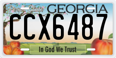 GA license plate CCX6487