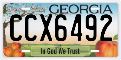 GA license plate CCX6492