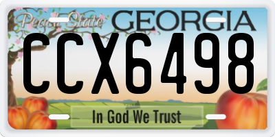 GA license plate CCX6498