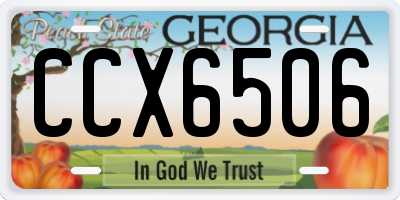 GA license plate CCX6506
