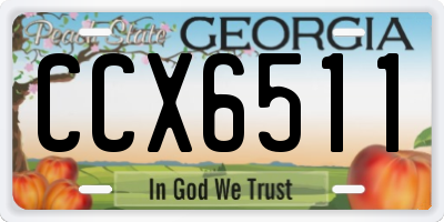 GA license plate CCX6511