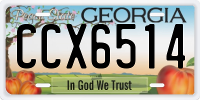 GA license plate CCX6514