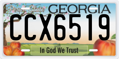 GA license plate CCX6519