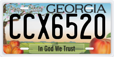 GA license plate CCX6520