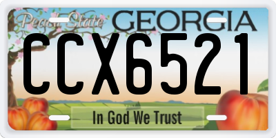 GA license plate CCX6521